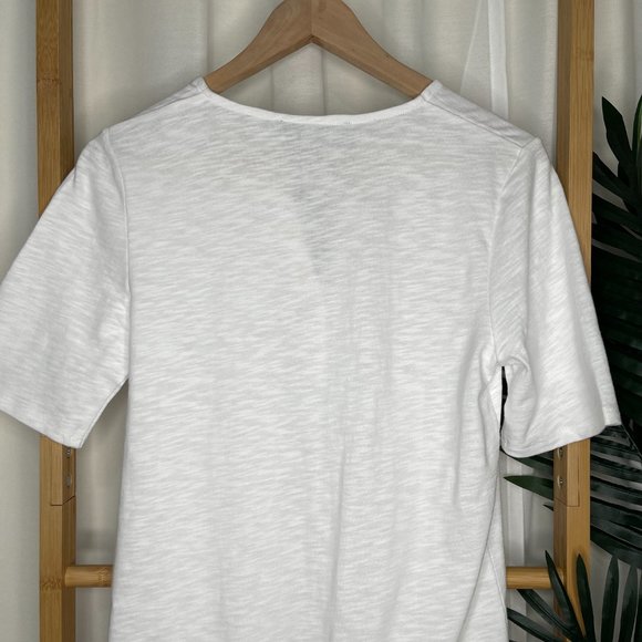 SOLD NWT Decjuba White Henley T-Shirt Top Tee Size XS Cotton Slub Short Sleeve - Picture 8 of 12